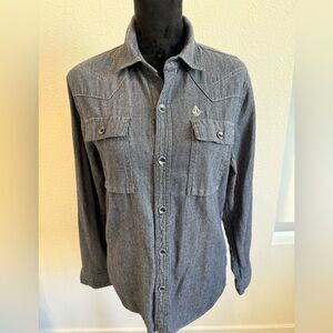 Volcom Genuine Brand Jeans Western Denim Shirt Sz S